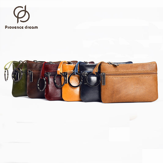 Women's Genuine Leather Mini Multifunctional Vintage Zipper Coin Purses