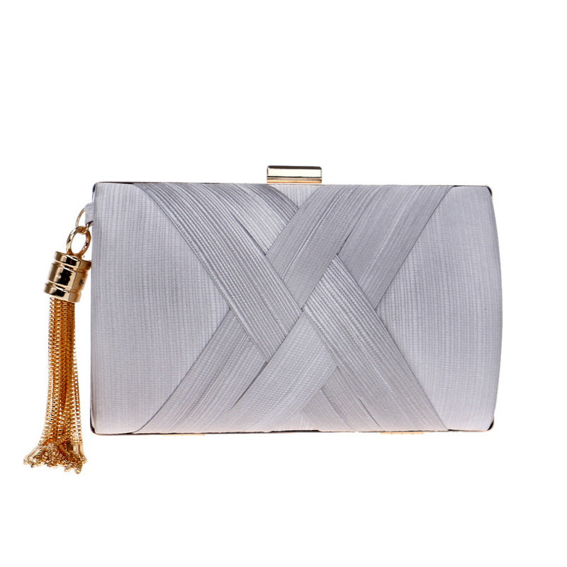 Women's Tassel Dinner Silk Banquet Dress Clutch Evening Bags