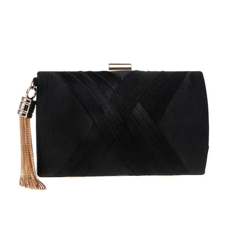 Women's Tassel Dinner Silk Banquet Dress Clutch Evening Bags