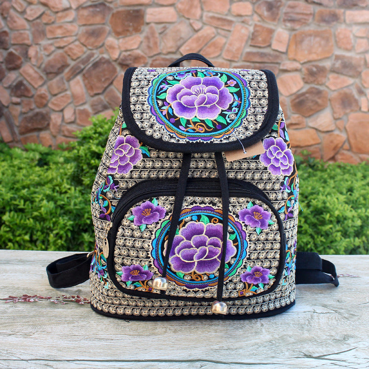 Women's Yunnan National Style Embroidered Canvas Backpacks