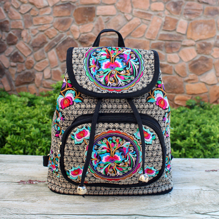 Women's Yunnan National Style Embroidered Canvas Backpacks