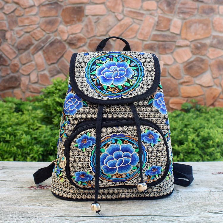 Women's Yunnan National Style Embroidered Canvas Backpacks