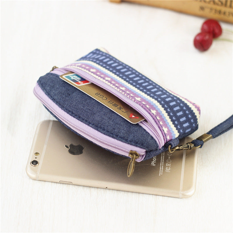 Women's Ethnic Style Double Pull Hand Carrying Coin Purses