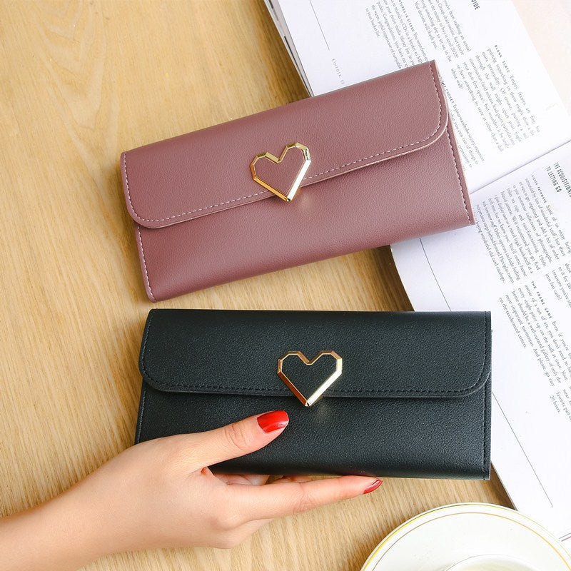 Women's Plain Heart-shaped Long Multiple Slots Mobile Buckle