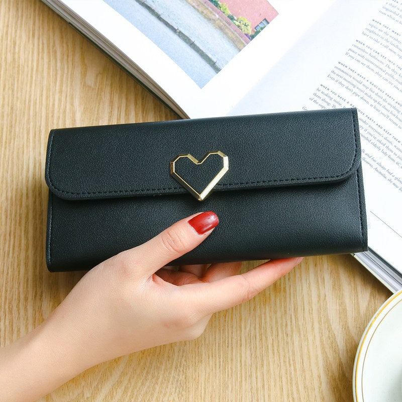 Women's Plain Heart-shaped Long Multiple Slots Mobile Buckle