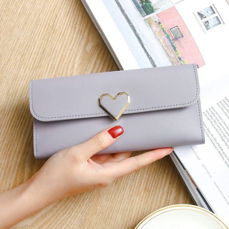 Women's Plain Heart-shaped Long Multiple Slots Mobile Buckle