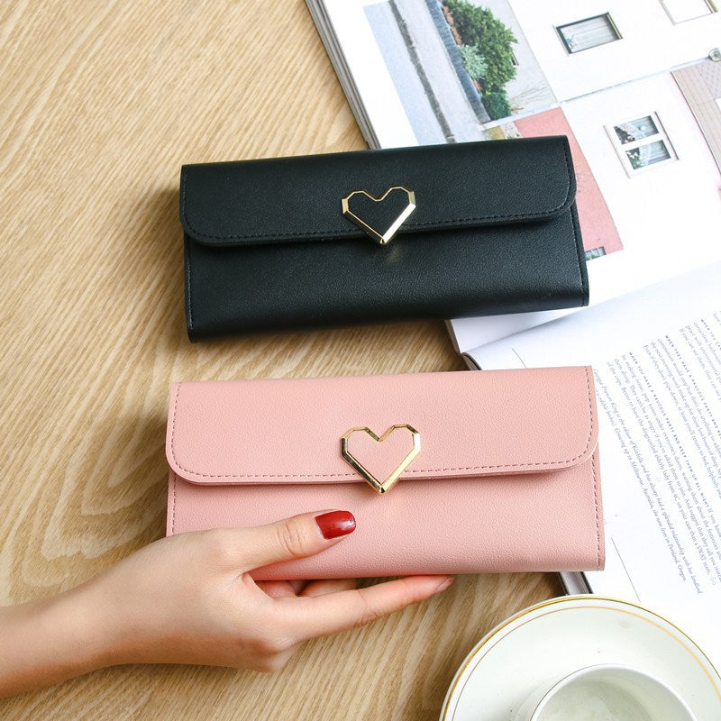 Women's Plain Heart-shaped Long Multiple Slots Mobile Buckle