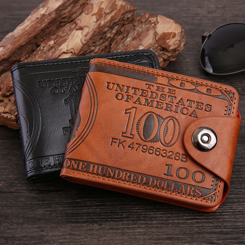 Men's Voltage Transformer Short Magnetic Snap Usd Pattern Men's Wallets