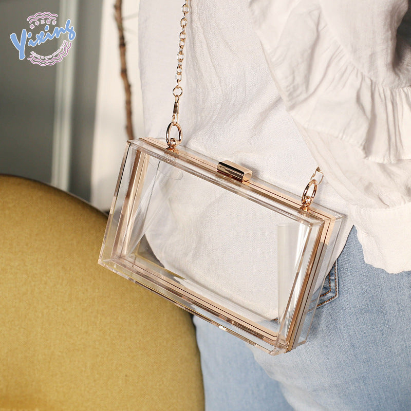 Acrylic Small Square Summer Candy Color Transparent Evening Bags