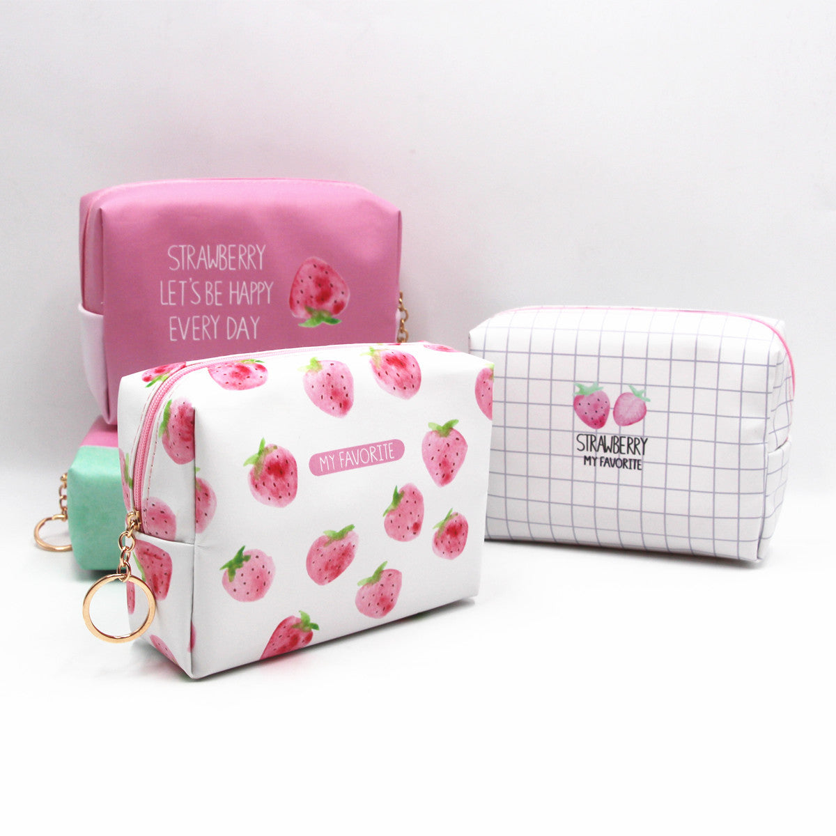 Sacs portables de stockage de grande capacité de fraises créatives de style coréen