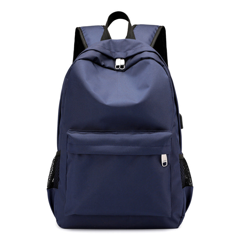 Men's Color Korean Style Large Capacity Rechargeable Backpacks