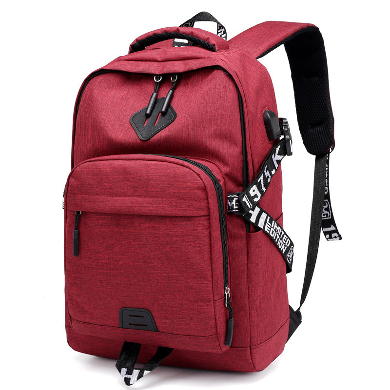 Rechargeable Fashion Solid Color Burden Reduction Backpacks