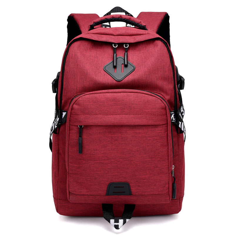 Rechargeable Fashion Solid Color Burden Reduction Backpacks