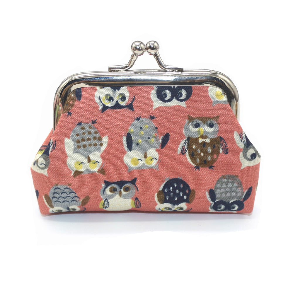 Cartoon Cute Printed Owl Short Small Coin Purses