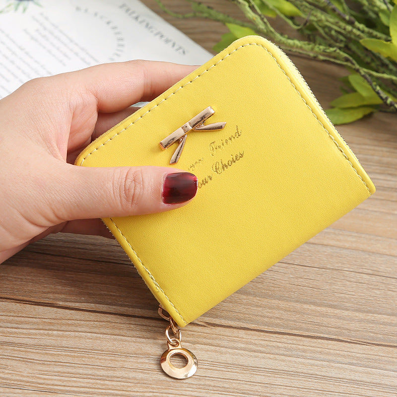 Korean Style Fashion Small Bow Mini Ladies Wallets