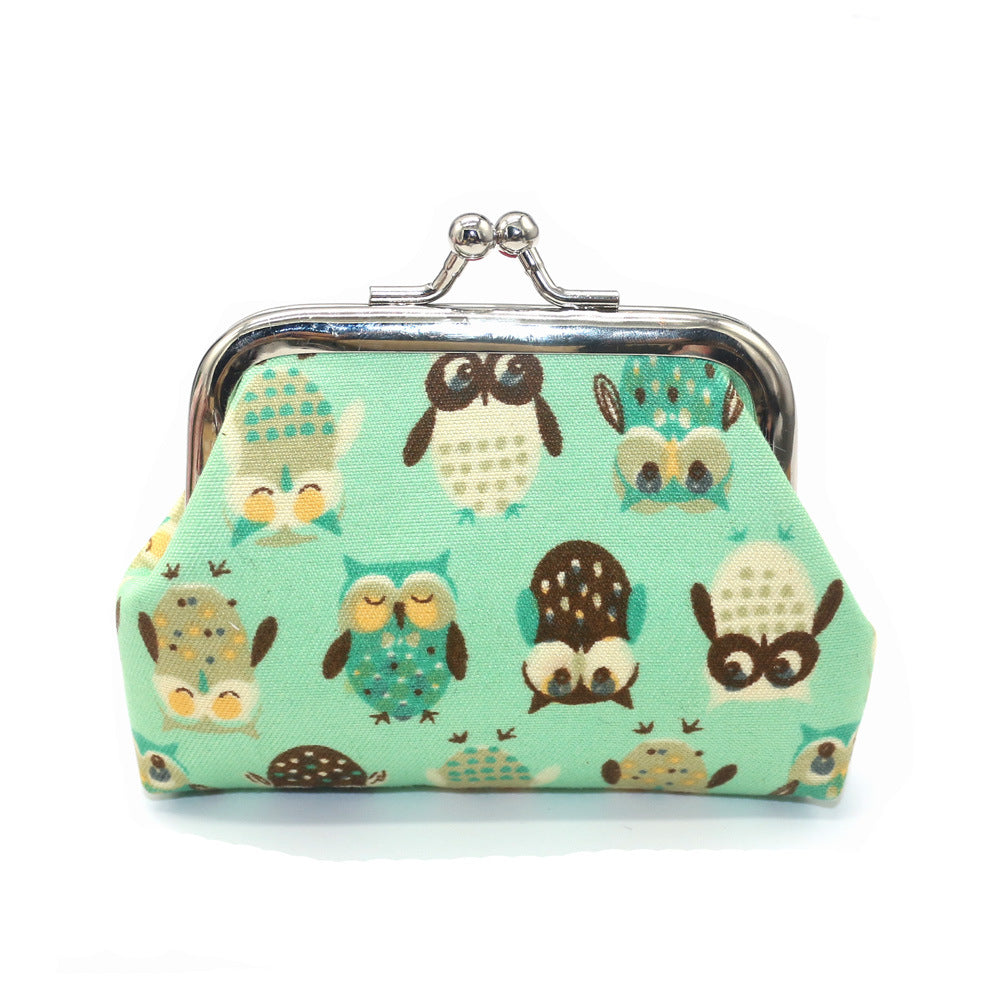 Cartoon Cute Printed Owl Short Small Coin Purses