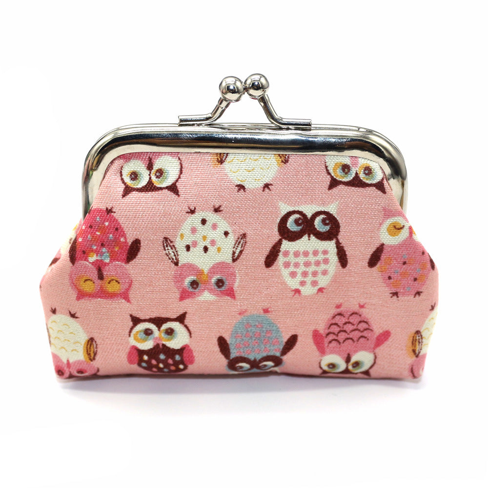 Cartoon Cute Printed Owl Short Small Coin Purses