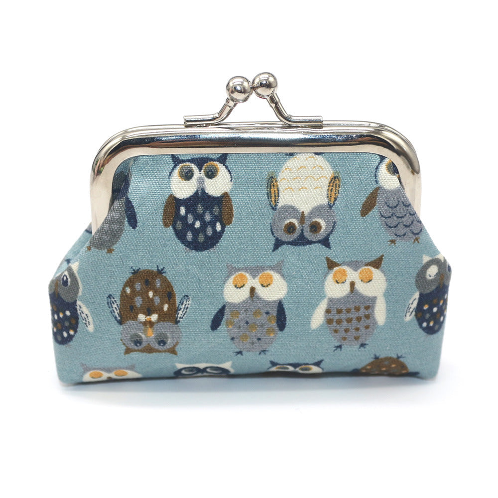 Cartoon Cute Printed Owl Short Small Coin Purses