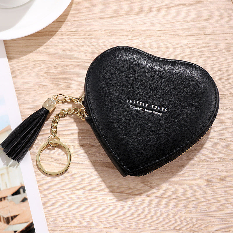 Women's Korean Fashionable Personalized Cute Heart Shape Coin Purses