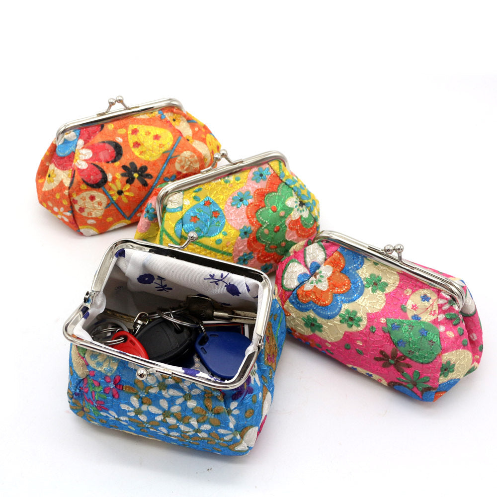 Embroidered Fabric Creative Small Hand Holding Coin Purses