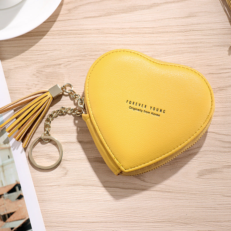 Women's Korean Fashionable Personalized Cute Heart Shape Coin Purses