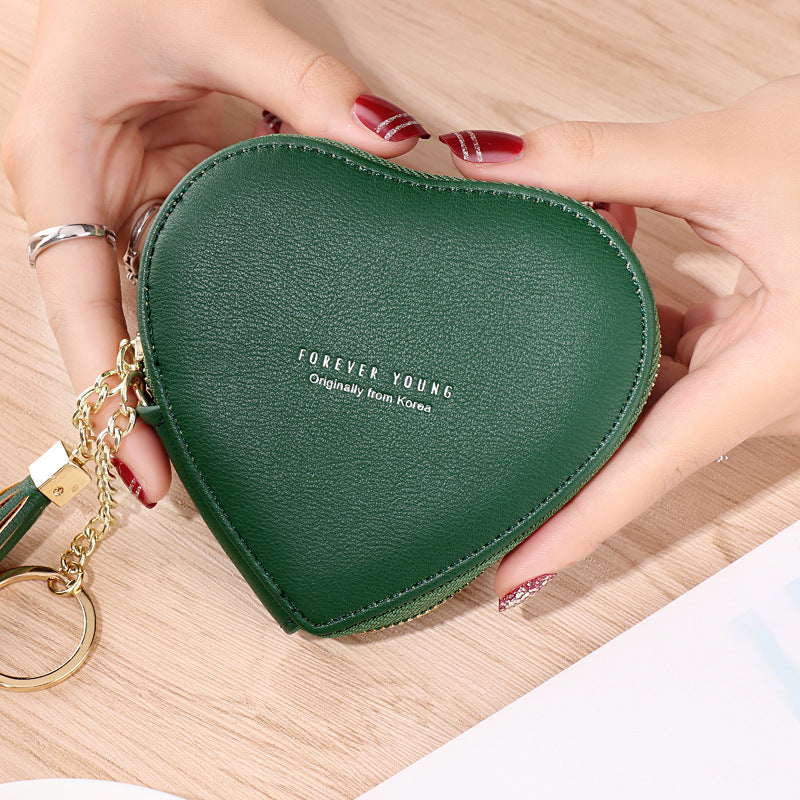 Women's Korean Fashionable Personalized Cute Heart Shape Coin Purses