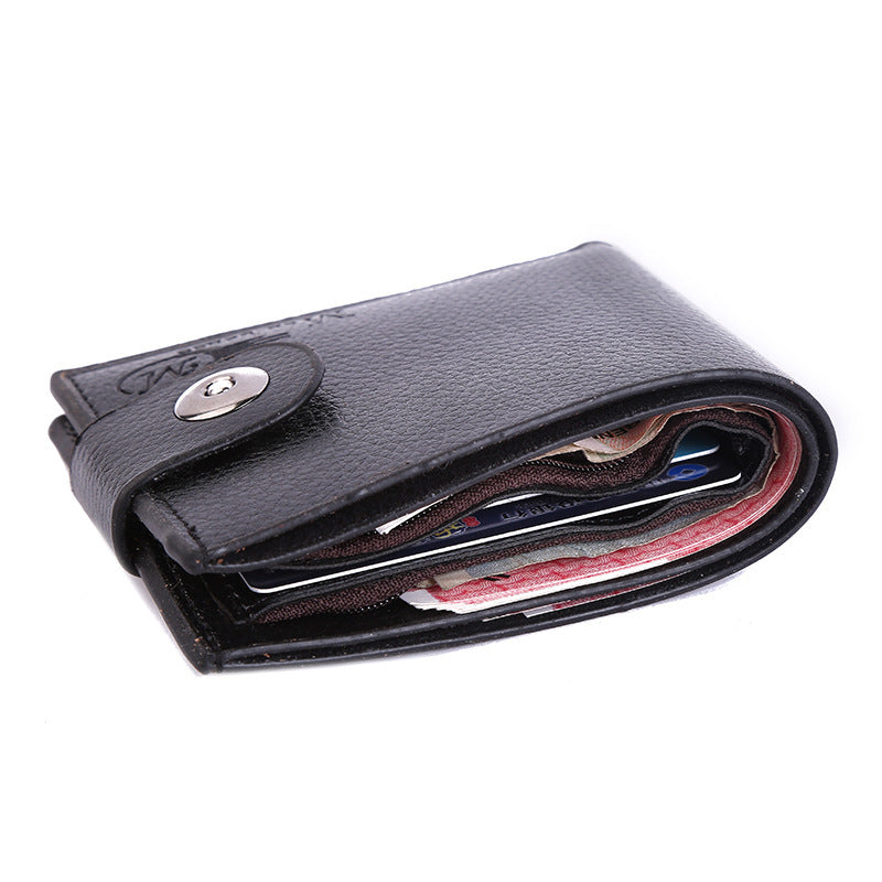 Men's Short Leather Magnetic Snap Creative Gift Purses