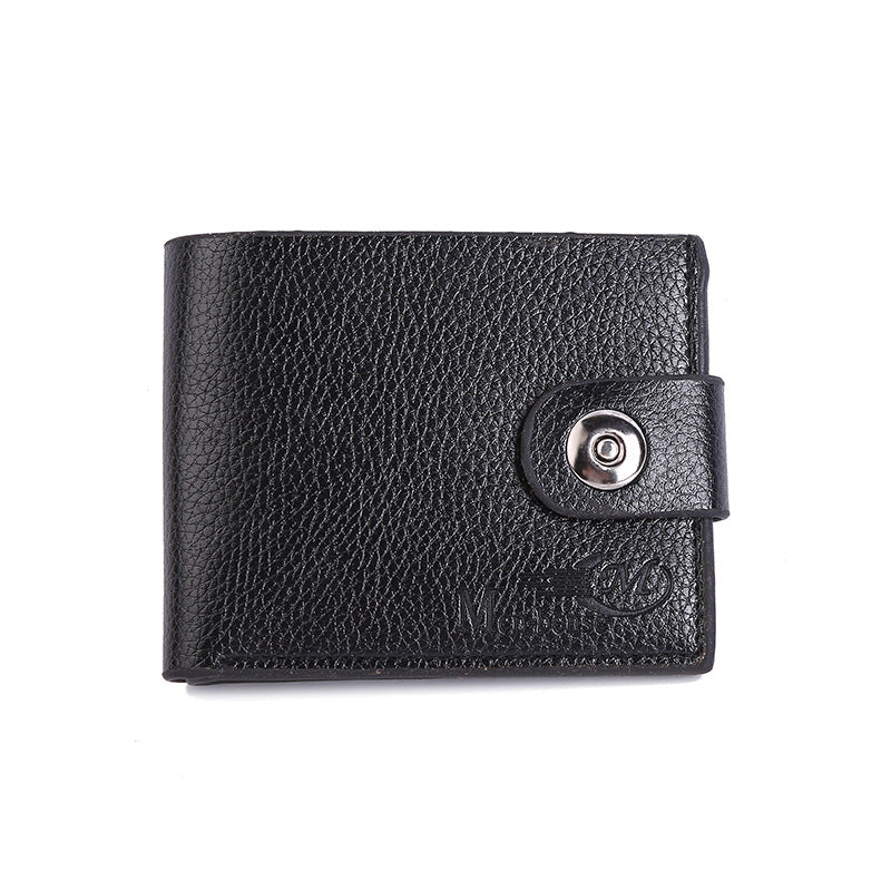 Men's Short Leather Magnetic Snap Creative Gift Purses