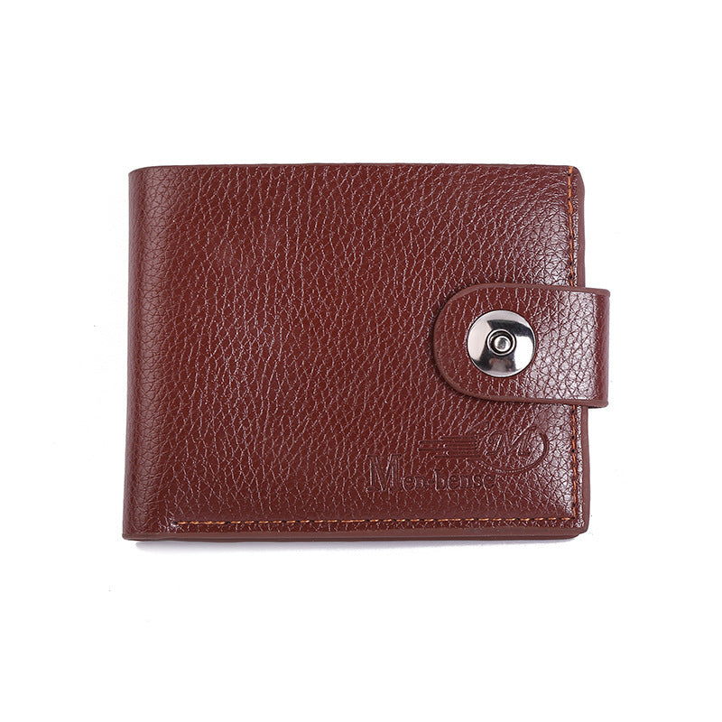 Men's Short Leather Magnetic Snap Creative Gift Purses