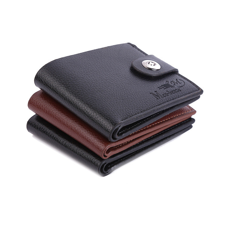 Men's Short Leather Magnetic Snap Creative Gift Purses