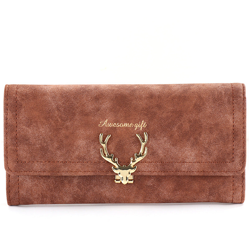 Long Female Korean Cute Trendy Personality Deer Ladies Wallets