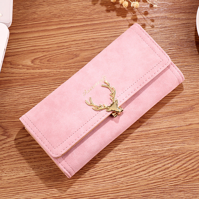 Long Female Korean Cute Trendy Personality Deer Ladies Wallets