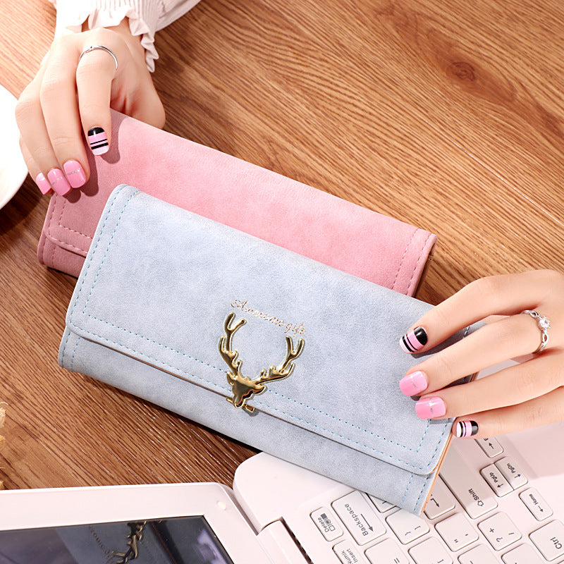 Long Female Korean Cute Trendy Personality Deer Ladies Wallets