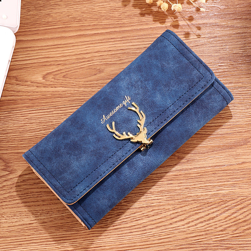 Long Female Korean Cute Trendy Personality Deer Ladies Wallets