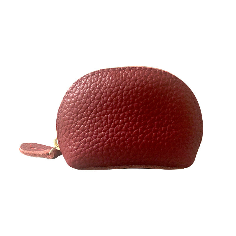 Women's Simple Retro Mini Cowhide Small Genuine Leather Dumpling Coin Purses