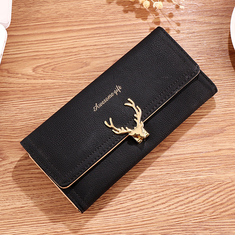 Long Female Korean Cute Trendy Personality Deer Ladies Wallets