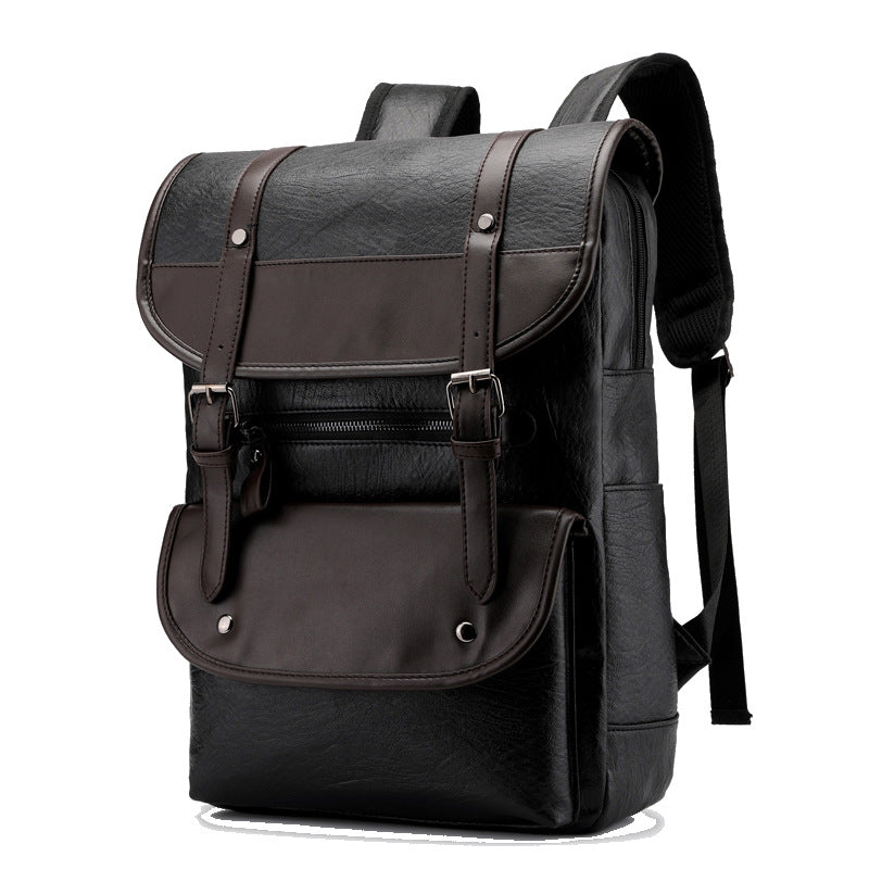 Men's Leather Simple Large Capacity Business Computer Backpacks