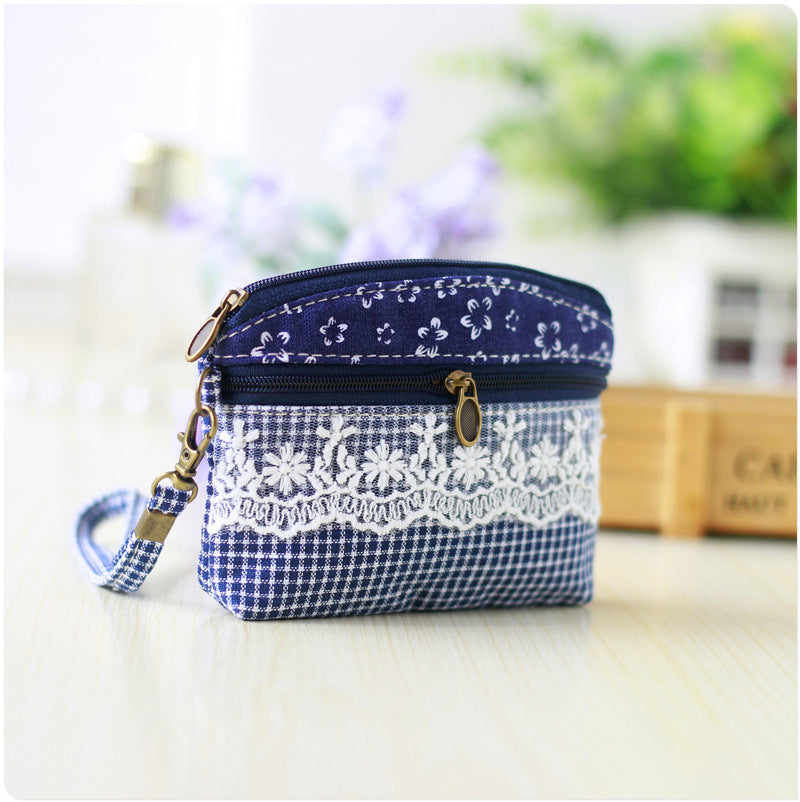 Women's Shopkeeper Dandelion Double Pull Hand Carrying Fabric Coin Purses