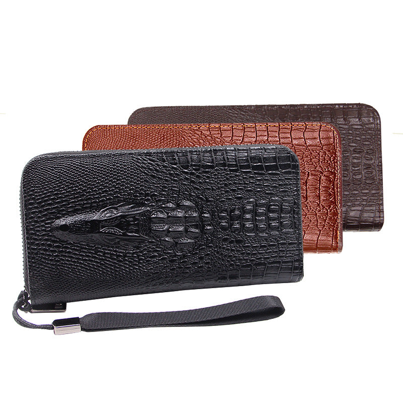 Pochette pour hommes affaires mode motif Crocodile grands portefeuilles pour hommes