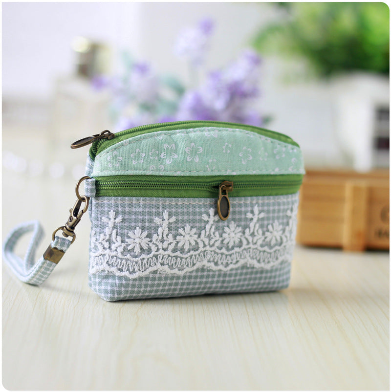 Women's Shopkeeper Dandelion Double Pull Hand Carrying Fabric Coin Purses