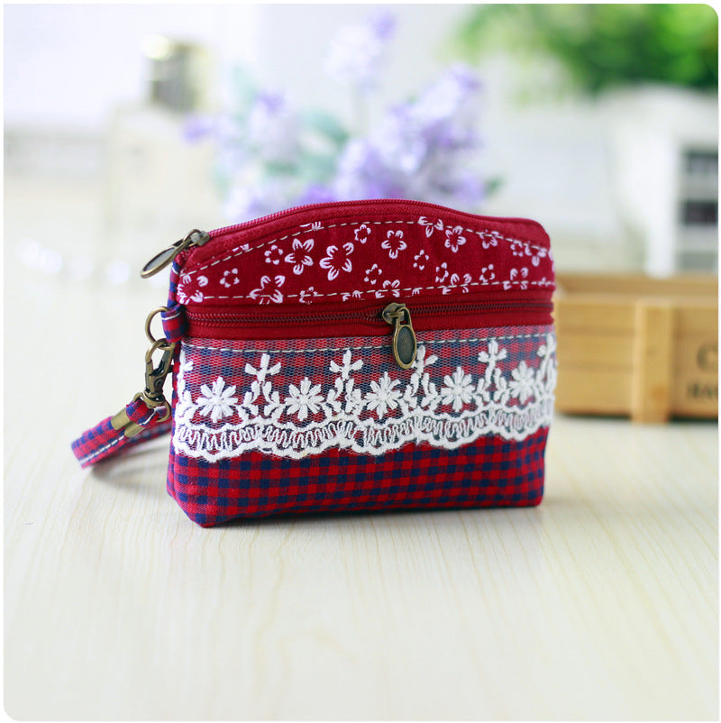 Women's Shopkeeper Dandelion Double Pull Hand Carrying Fabric Coin Purses