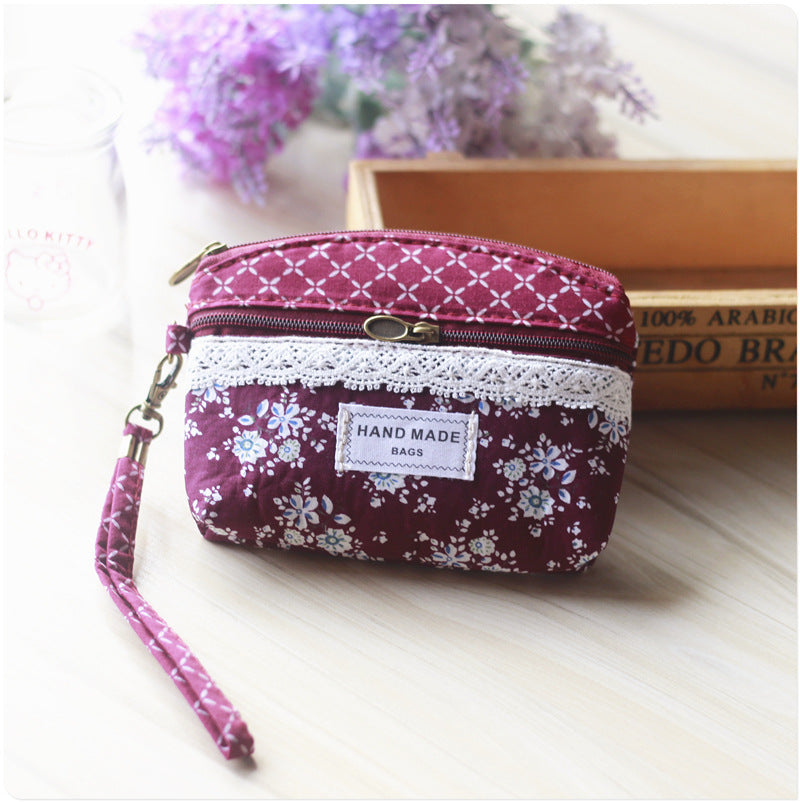 Women's Shopkeeper Dandelion Double Pull Hand Carrying Fabric Coin Purses