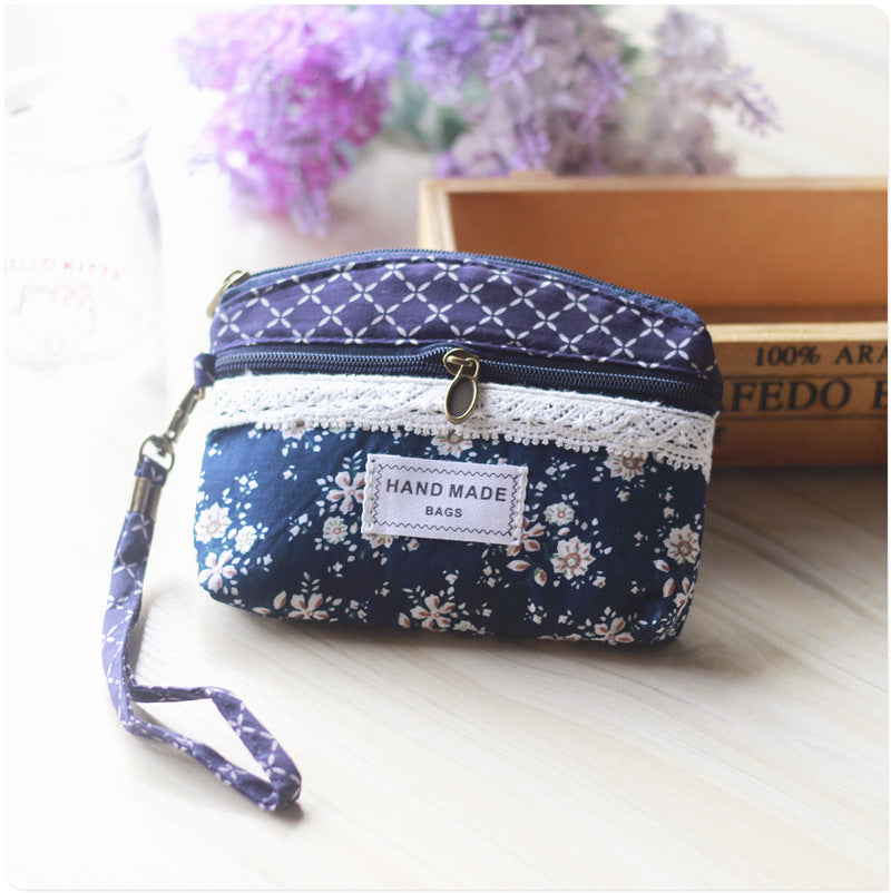 Women's Shopkeeper Dandelion Double Pull Hand Carrying Fabric Coin Purses