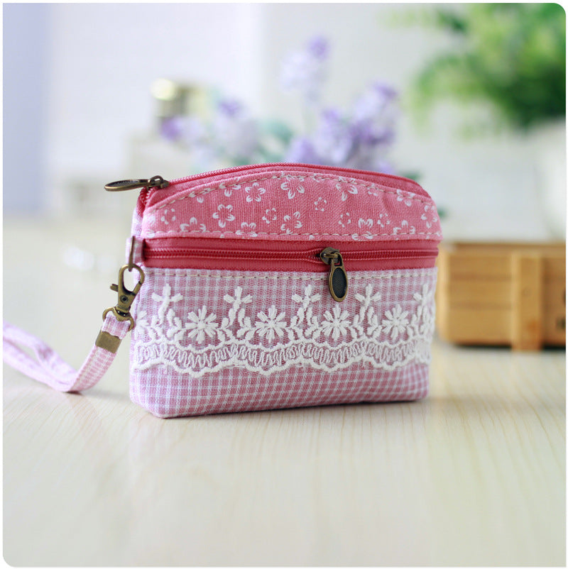 Women's Shopkeeper Dandelion Double Pull Hand Carrying Fabric Coin Purses