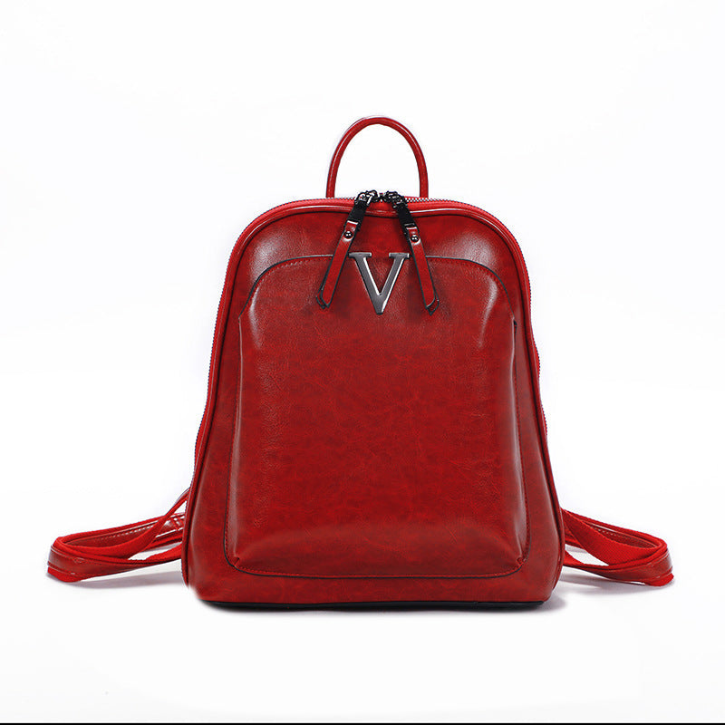 Women's Leather Fashion Classic Multifunctional College Style Backpacks