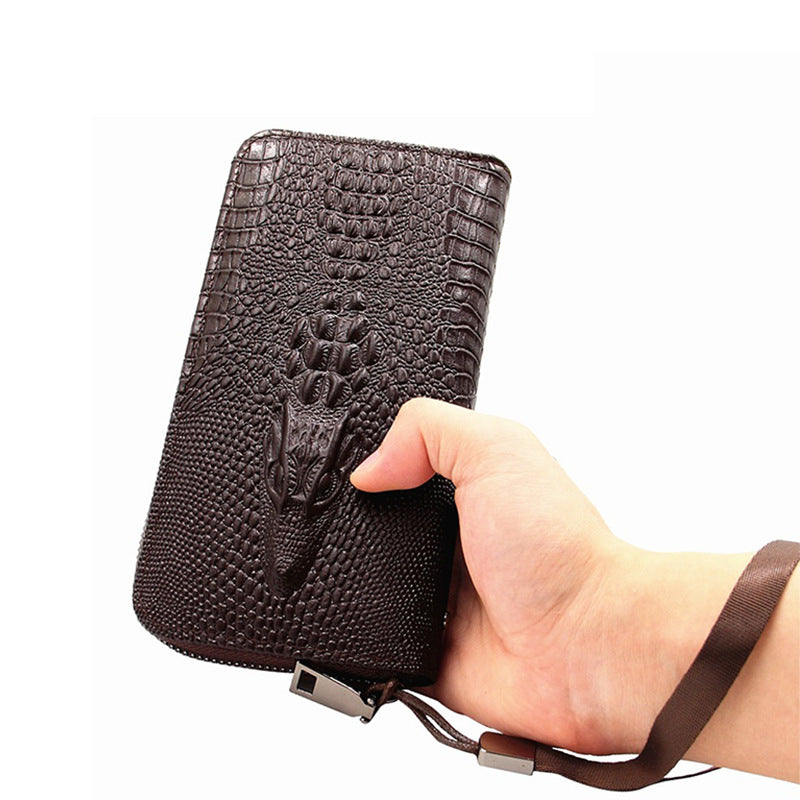 Pochette pour hommes affaires mode motif Crocodile grands portefeuilles pour hommes