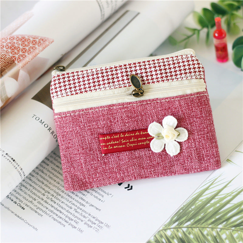 Women's Shopkeeper Dandelion Double Pull Hand Carrying Fabric Coin Purses