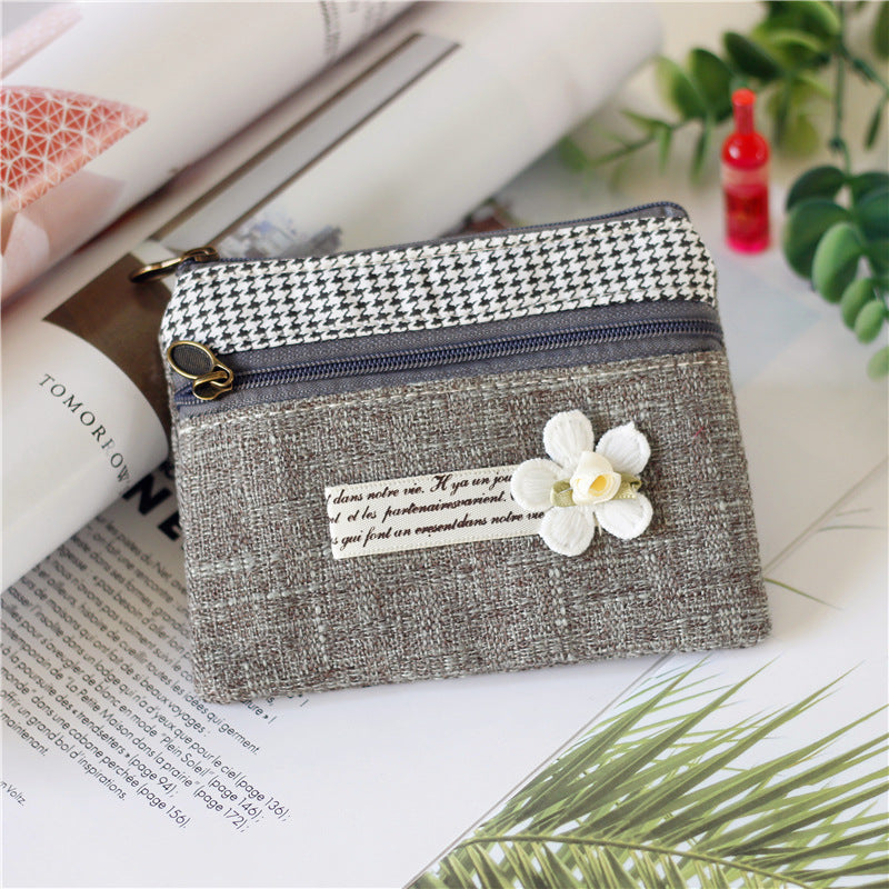 Women's Shopkeeper Dandelion Double Pull Hand Carrying Fabric Coin Purses