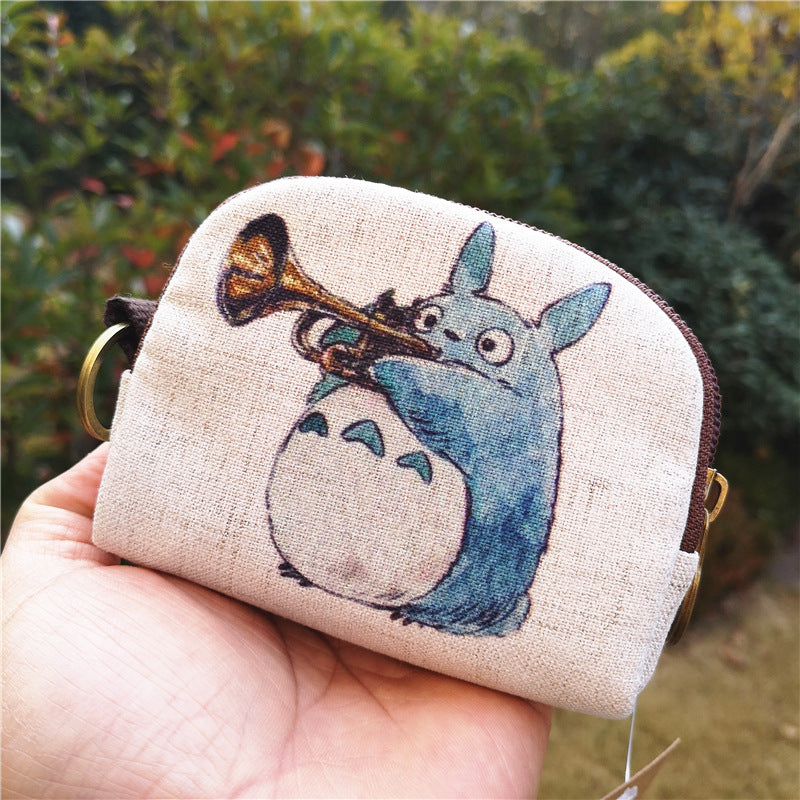 Cotton Linen Printed Cartoon Small Change Coin Purses