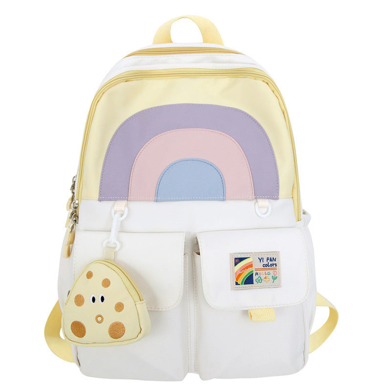 Primary Simple Large Capacity Cute Rainbow Backpacks